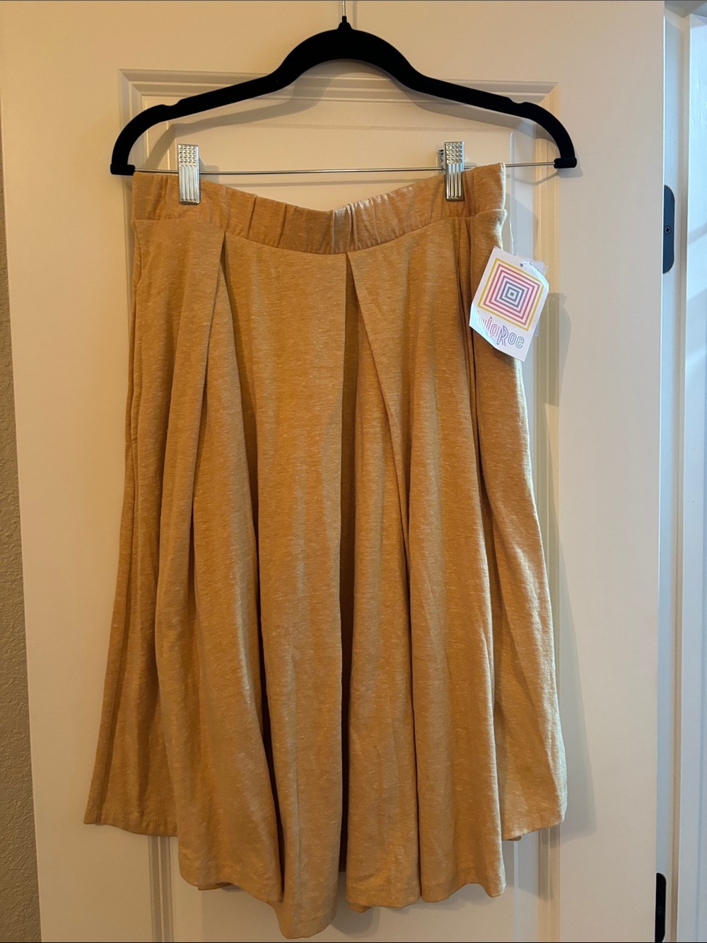 LuLaRoe Golden Tan A-Line Pleated Skirt